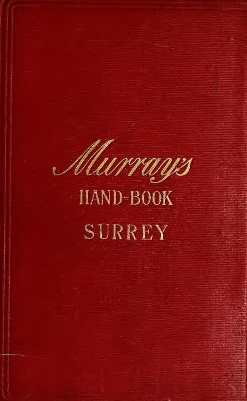 A red book cover titled "Murray's HAND-BOOK SURREY" in gold lettering.