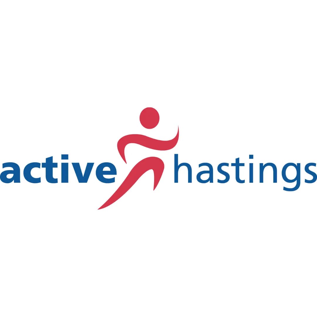 Active Hastings logo with the word "active" in blue, a red stylized human figure running, and the word "hastings" in blue, all on a white background.