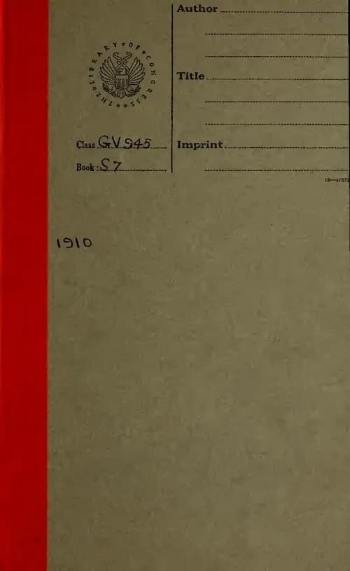 A book's endpaper with the Library of Congress seal, handwritten classification numbers GV945, Book S7, and the year 1910.